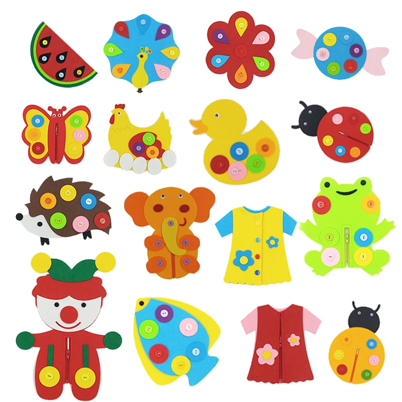 

﻿ Детские игрушки-пазлы на молнии/кнопки, нетканые забавные развивающие игрушки Монтессори «сделай сам», поделки ручной работы для мальчиков и девочек дошкольного возраста TMZ