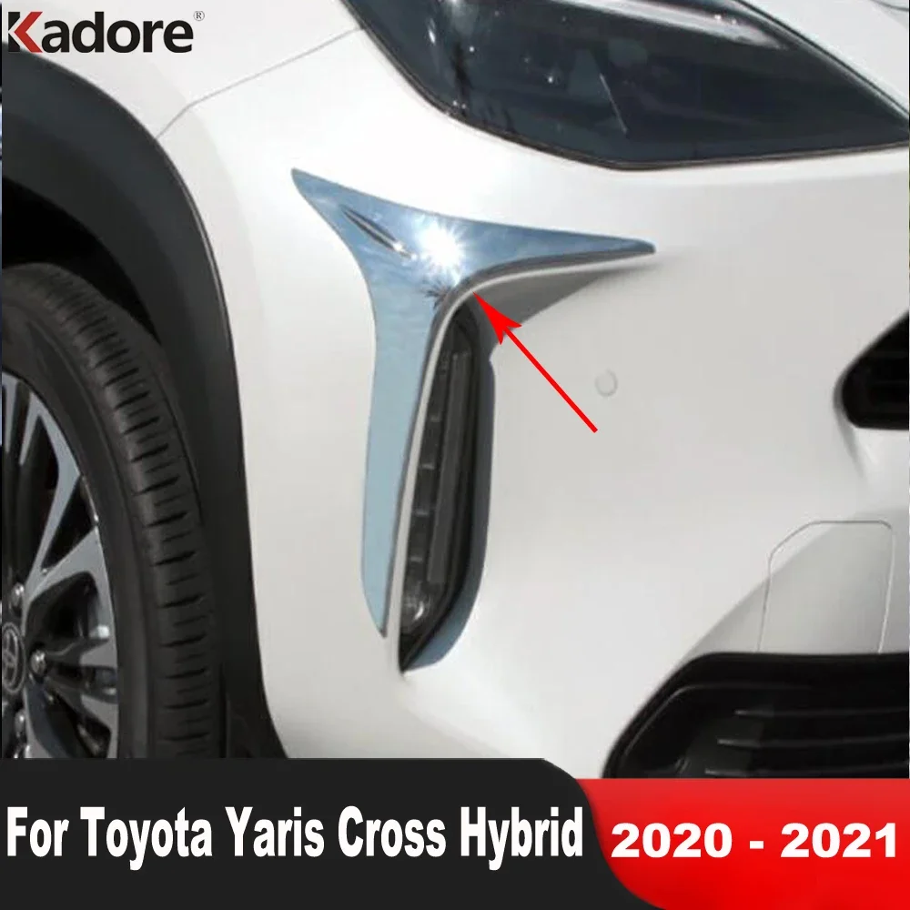 

For Toyota Yaris Cross Hybrid 2020 2021 Chrome Car Front Fog Light Lamp Cover Trim Foglight Foglamp Bezel Trims Accessories