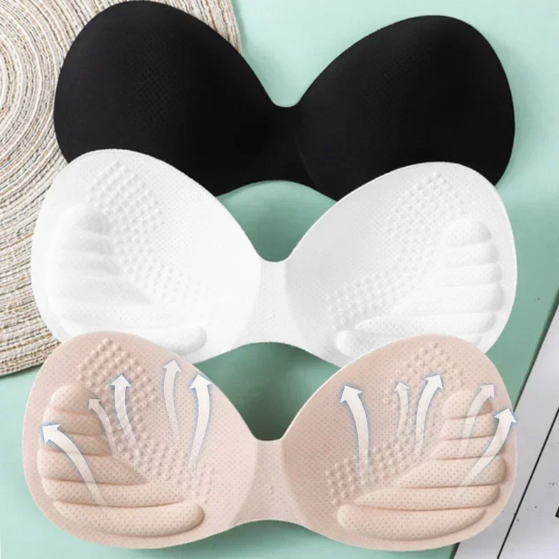 Engrossar Invisível Push Up Bra Pads para Mulheres, Inserções De Látex Removíveis, Almofada De Sutiã De Biquíni, Swimwear De Espuma De Peito, Copos, Padding De Peito