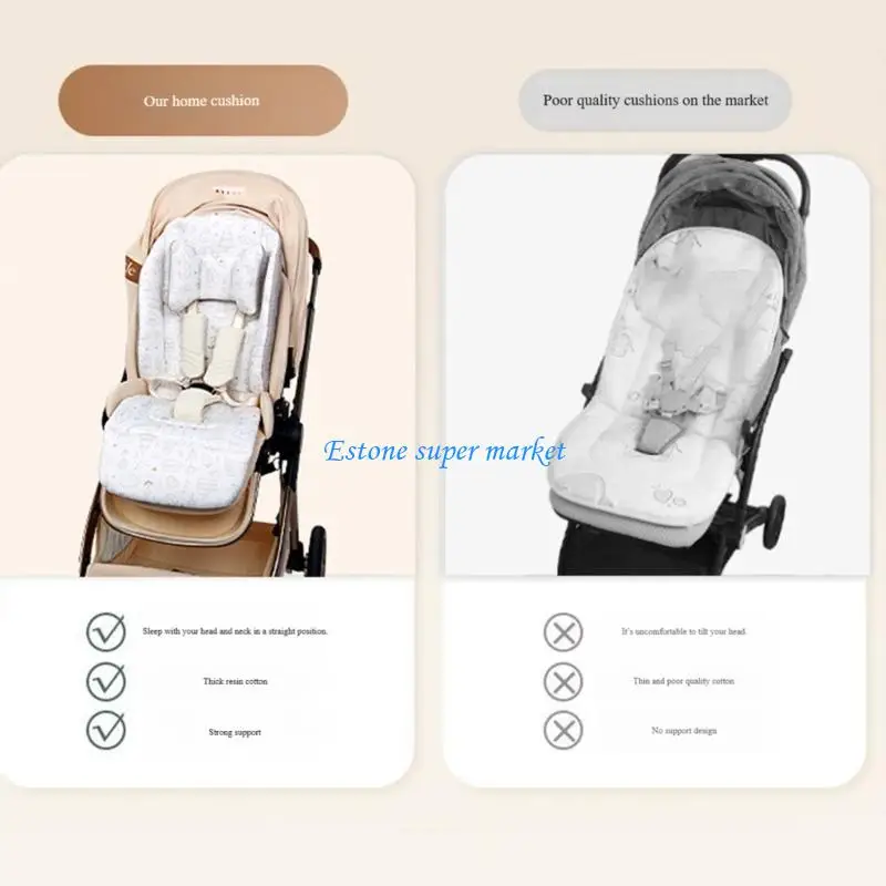 신생아 통기성 충격 흡수 패드용 090B 면 유모차 쿠션