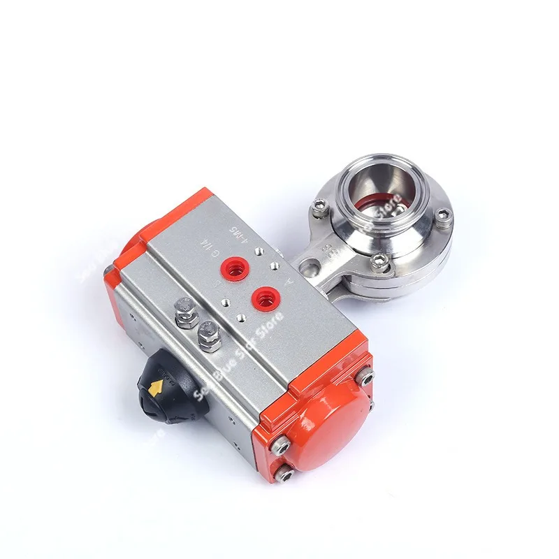 Disc valve 304 Stainless steel 316 Pneumatic quick-loading valve Clamp type straight-through pneumatic soft-sealing disc valve