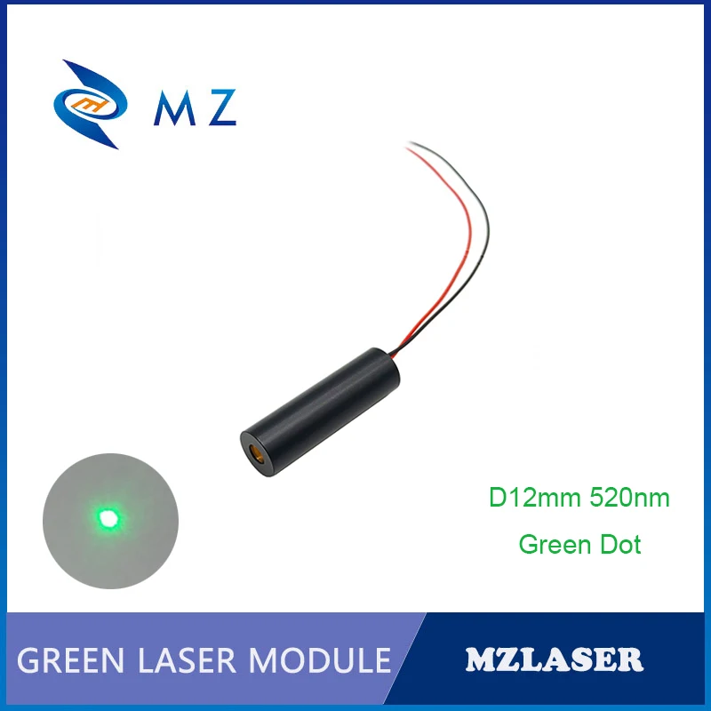 

Green Dot Laser Diode Module Hot Selling Compact D12mm 520nm 20mw 3V 5V 12V 24V Industrial Grade For Positioning