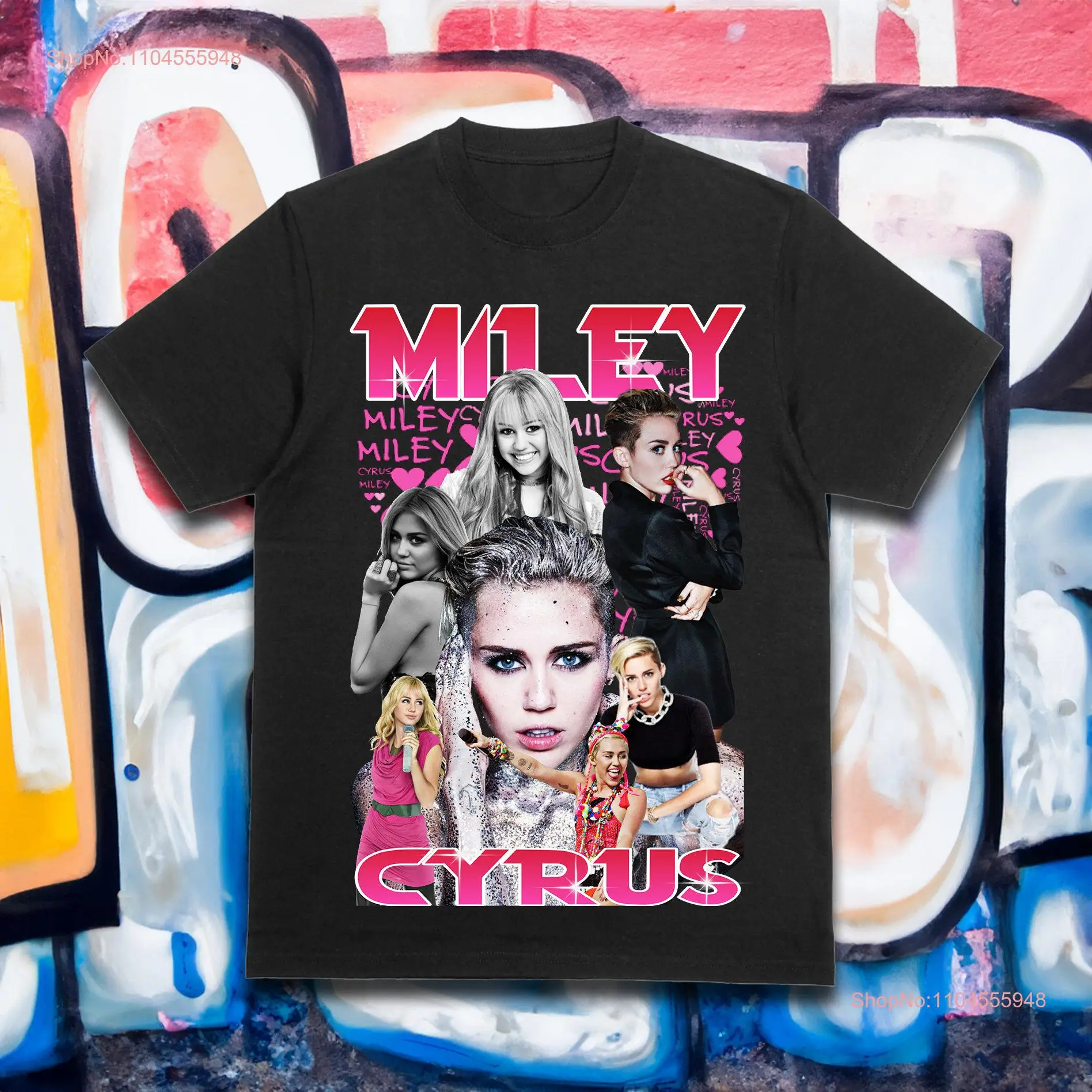 

Miley Cyrus Wrecking Ball Flower Fan T Shirt Pop Singer long or short sleeves