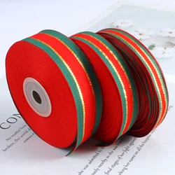 L:25 Yard W:1.5cm/2cm/2.5cm classico nastro natalizio rosso e verde per confezioni regalo fai da te casa decorazione albero di natale nastro