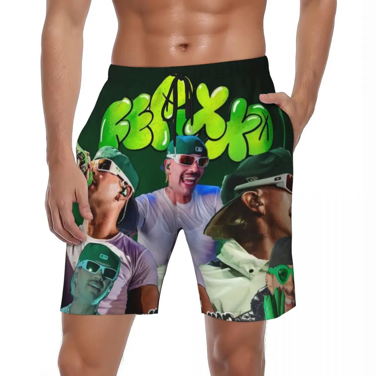 

F-Feid Ferxxos Board Shorts Summer Rapper Hawaii Beach Short Pants Man Running Quick Drying Printed Swim Trunks