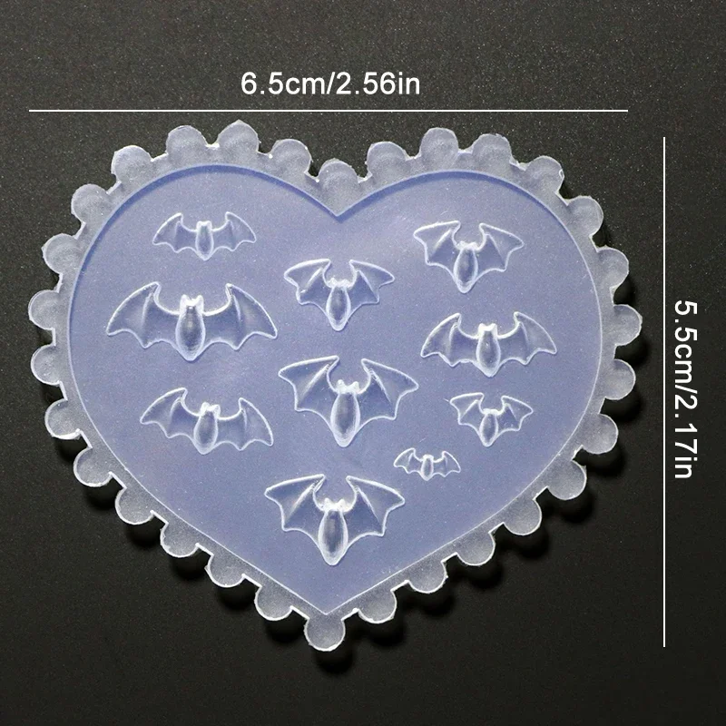 Formy do stemplowania w kształcie nietoperza ducha 3D, szablony do lakieru hybrydowego UV, silikonowe formy do rzeźbienia, DIY wzory, ozdoby do paznokci.