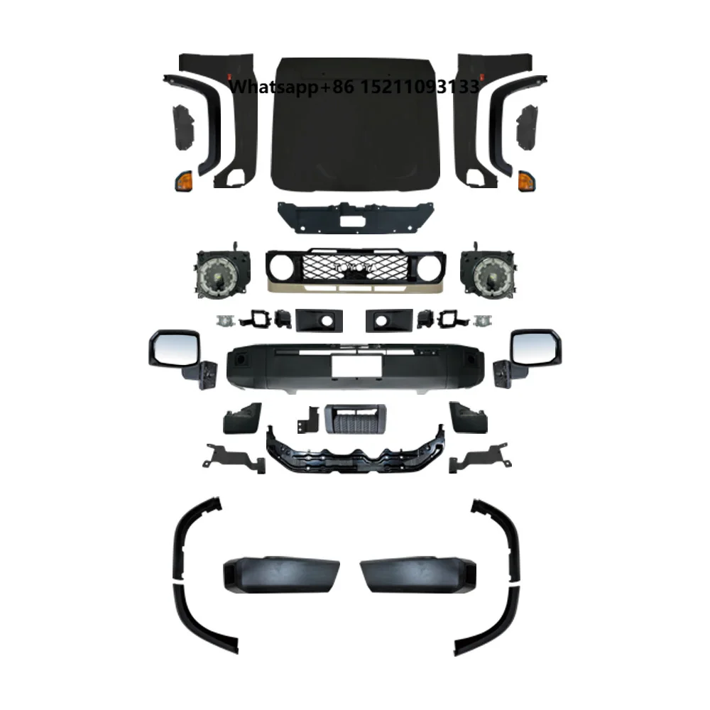 Upgrade Body Kit for Land Cruiser LC76 to 2024 New Model Front Bumper Grille Headlight Auto Exterior Accessories