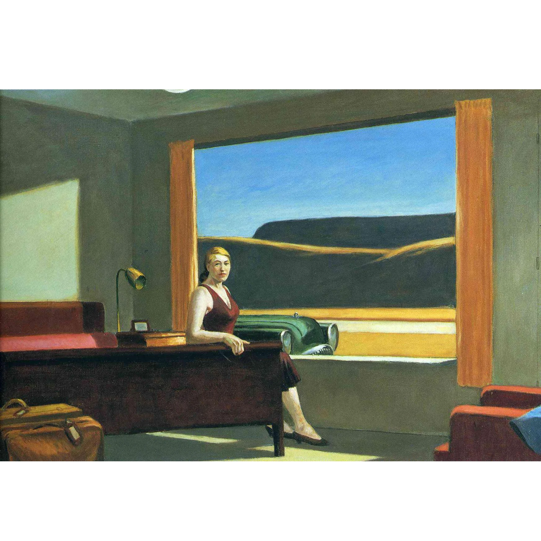 

Western Motel by Edward Hopper Hand painted oil painting on Canvas Famous painting reproduction Modern home decorative picture