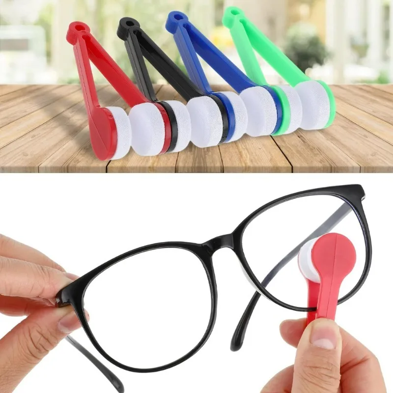 New Creative Two-side Glasses Brush Soft microfibra occhiali Cleaner occhiali Cleaner Rub spazzola per la pulizia degli occhiali strumento per la pulizia