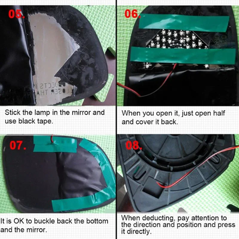 TCYATO 2 قطعة سيارة مرآة الرؤية الخلفية مؤشر LED بدوره مصباح إشارة سلامة القيادة تحذير ضوء 14SMD 12 فولت LED