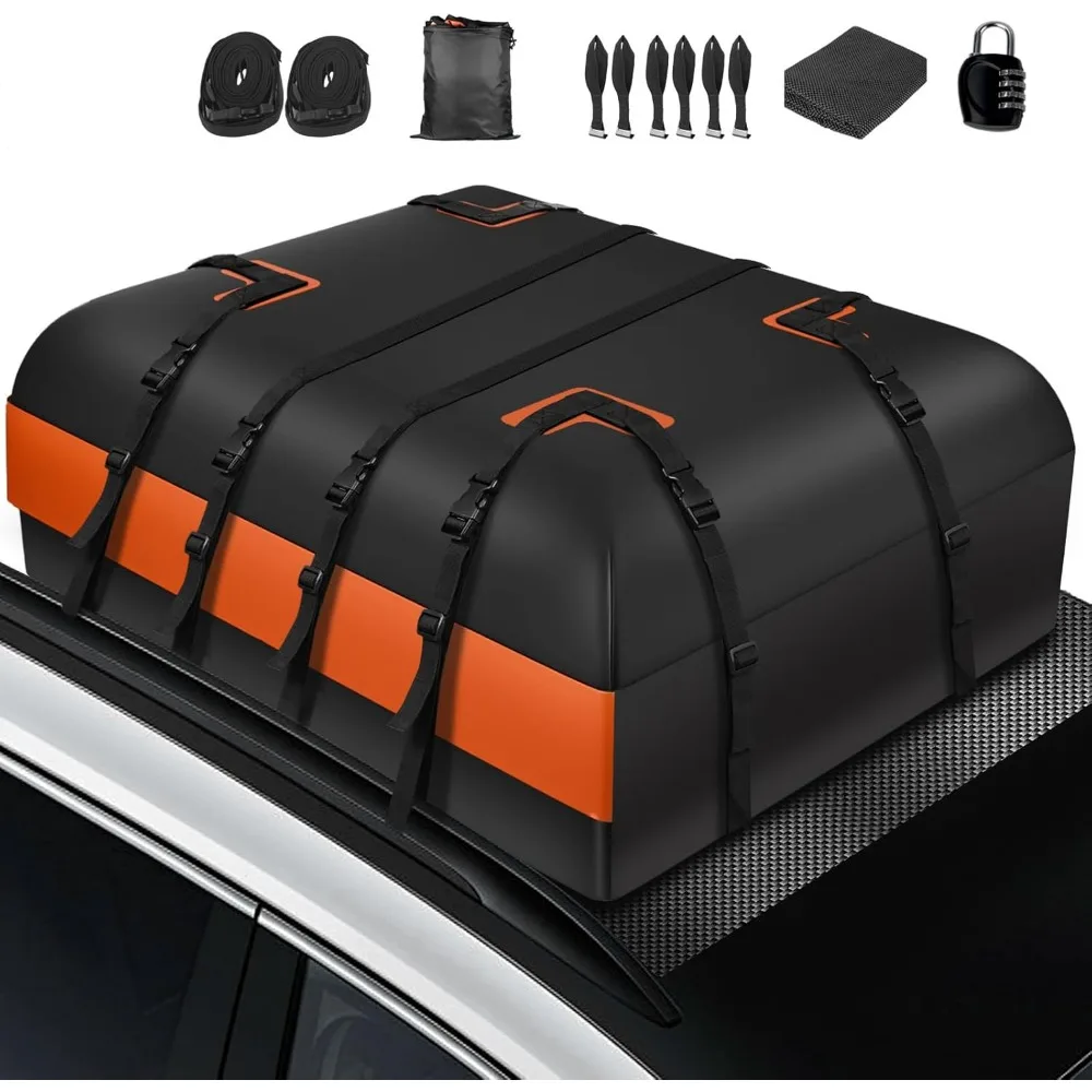 

20 Cubic Feet Waterproof Car Rooftop Cargo Bag with Anti-Slip Mat and Straps for All Vehicles