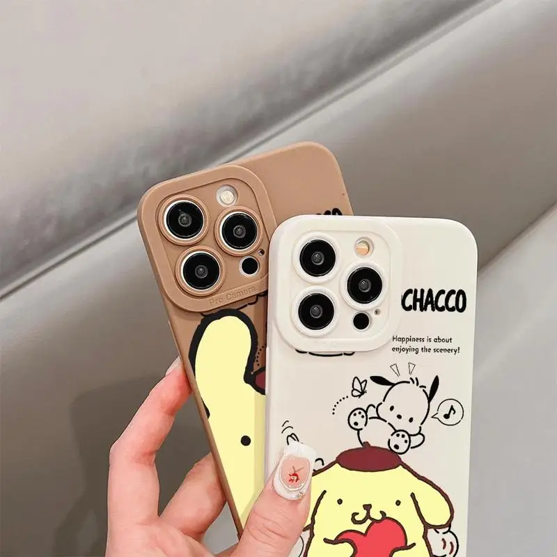 Cute Pompompurin Comics Phone Case For iPhone 15 14 11 Pro Max 13 12 Mini XR X SE 7 8 6 6S Plus Phone Cover Soft Frame Funda