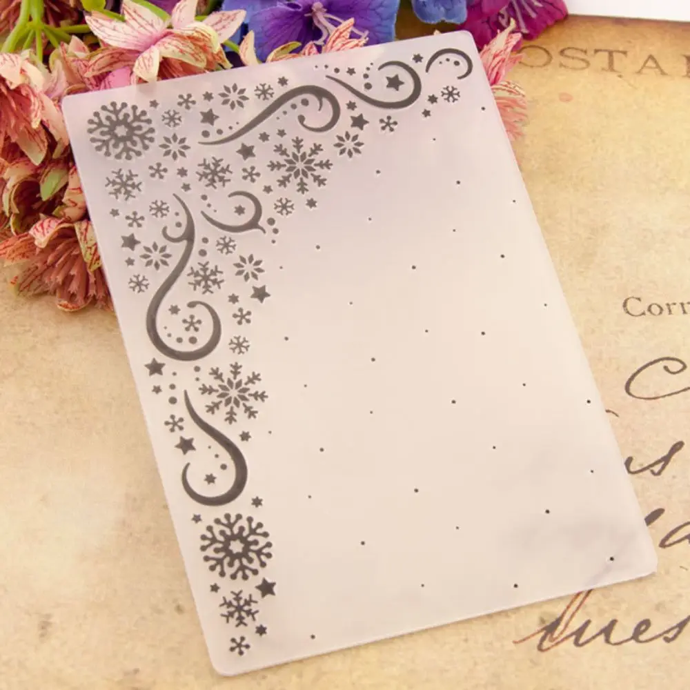 Decorative Stamp Plastic Embossing Template Clear Multi Types Embossing Folder Patterned Flat DIY Embossing Mold Handcraft Lover