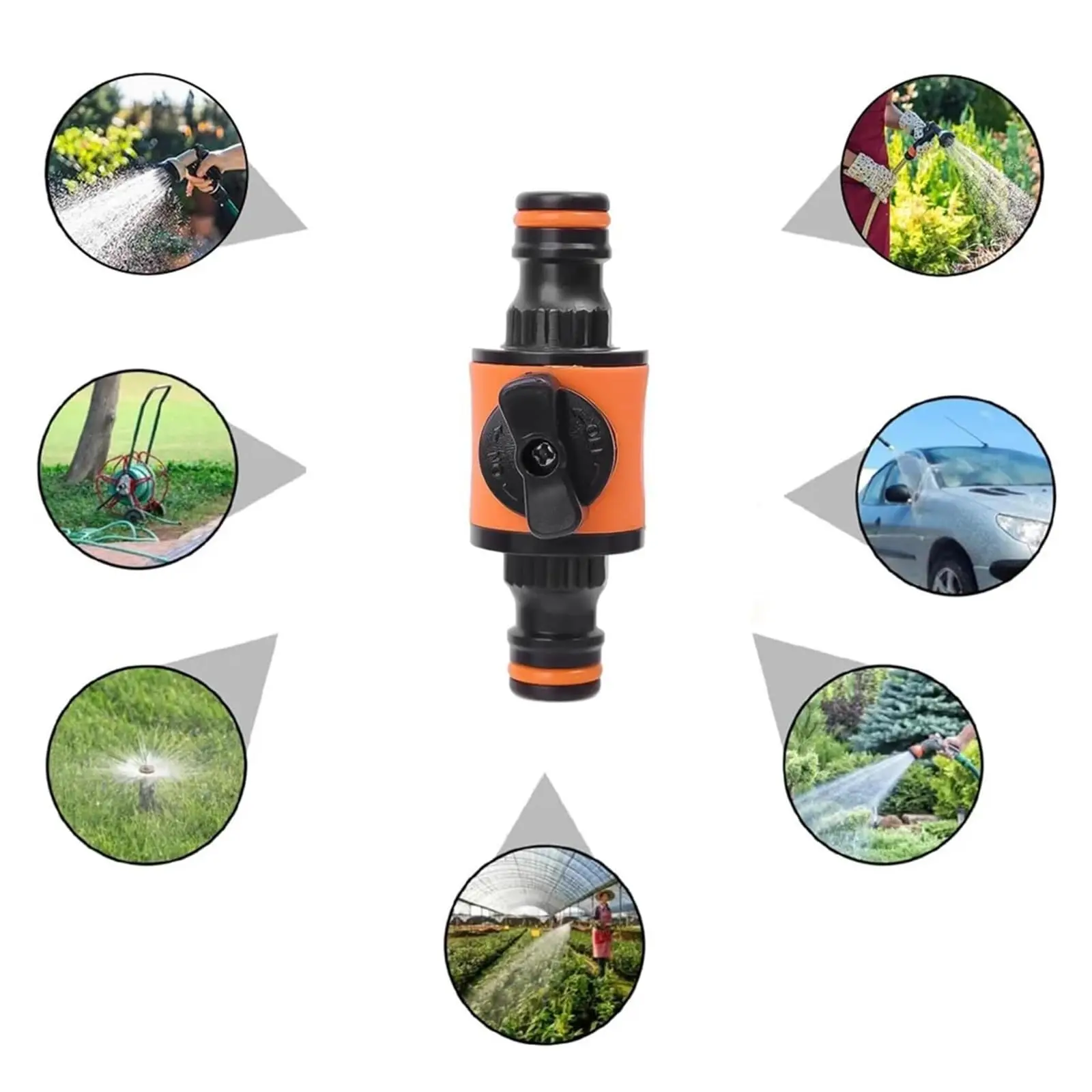 2pcs Water Joint Adaptor Fittings for Irrigation System Garden ﻿ Tap Shut Off Valve Connectors Anti Leak Garden Hose Pipe Stop