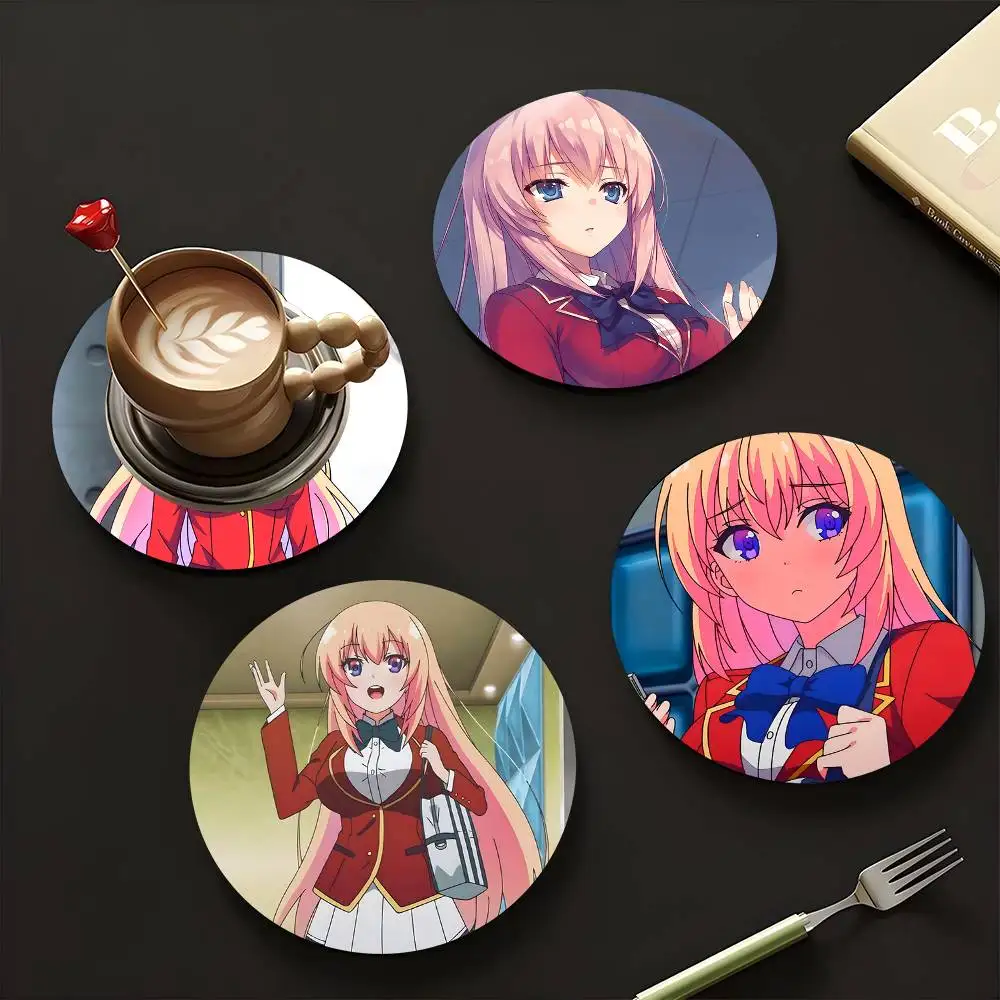 1pc Honami Ichinose Classroom Of The Elite Wooden Coaster Colour Printing Cup Mat Home Desk Decoration Gifts