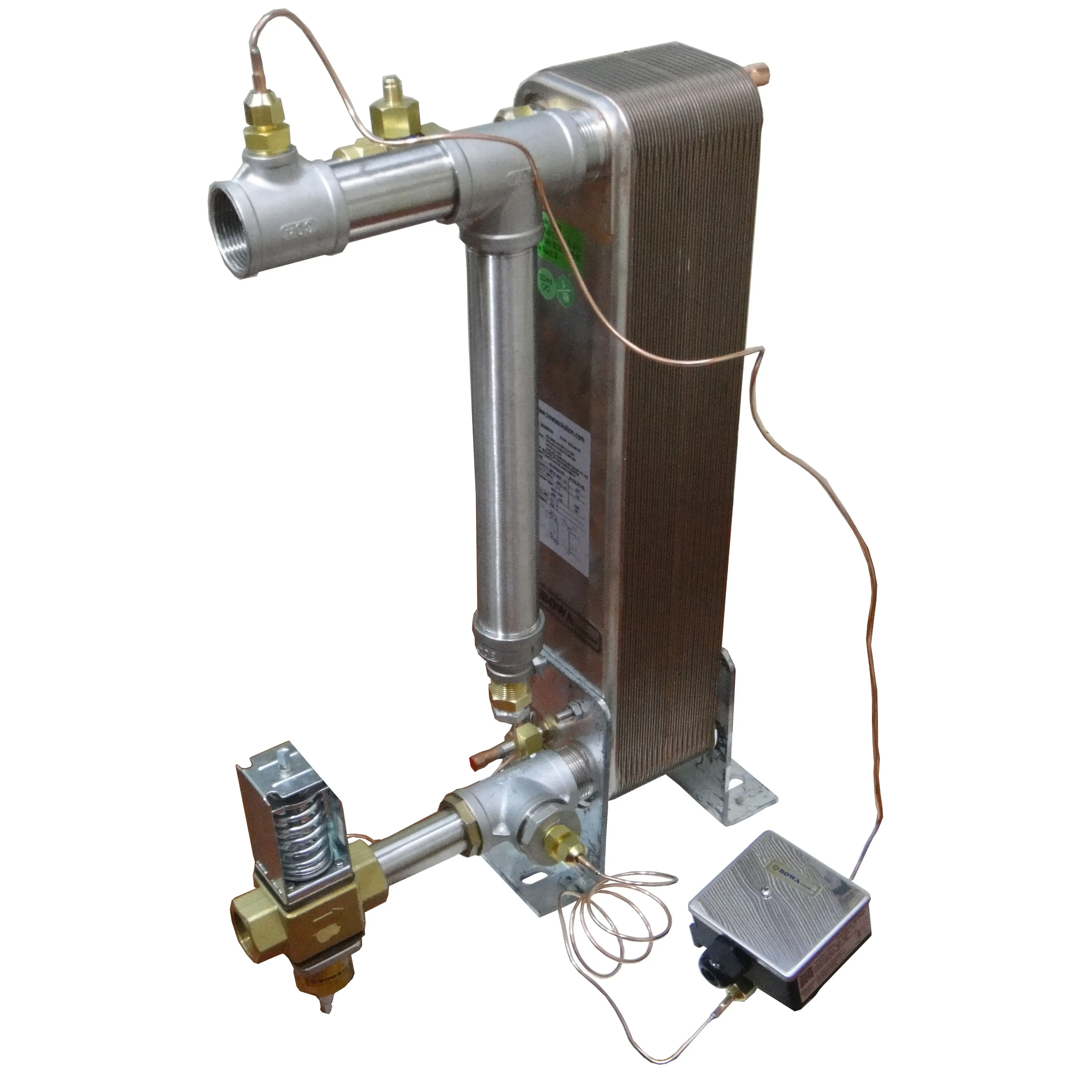 Conjunto de condensador refrigerado por agua de doble círculo, 20 + 20HP, 120kw, reduce los trabajos de diseño de tuberías y ayuda a que el aceite vuelva sin problemas