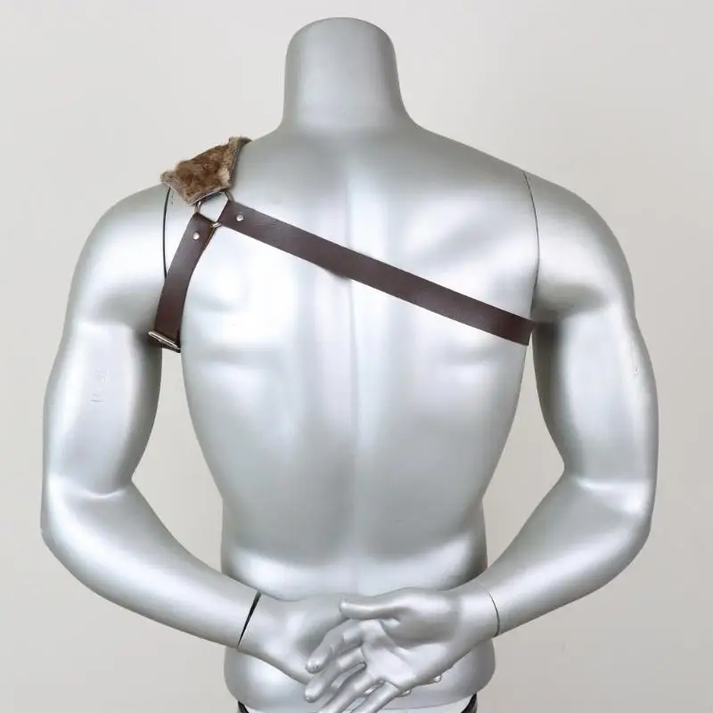 Y88A 중세 어깨 가드 모피 가죽 어깨 쉴드 중세 코스프레 액세서리