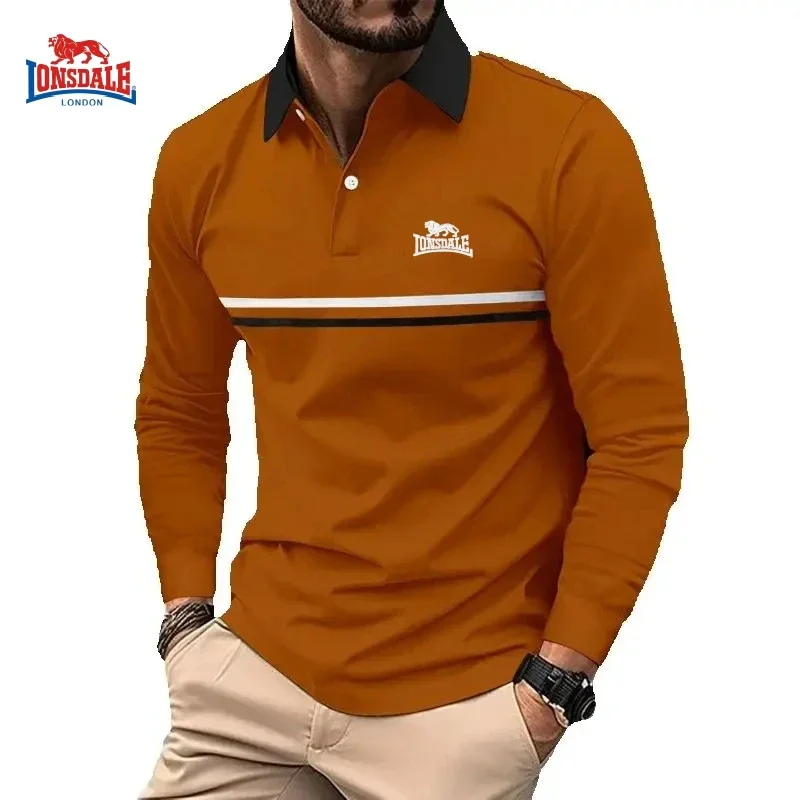 

Spring and Autumn Men's High-quality Embroidered Long Sleeved Polo Shirt, New Fashionable and Casual Multifunctional Top