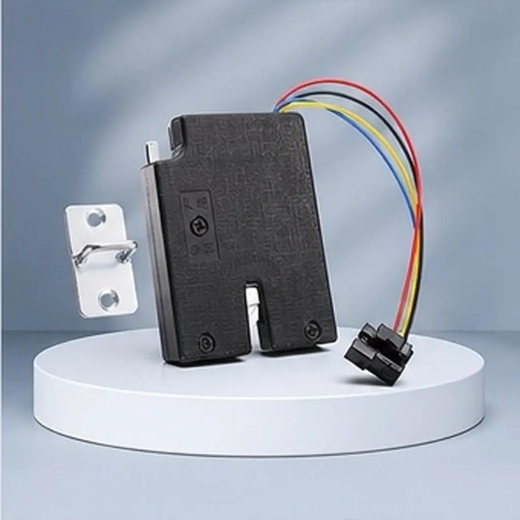 Electronic Cabinet Lock 12V Dc Solenoid Black Small Electric Control Lock for Drawers Lockers Vending Machine Hidden Door Latch