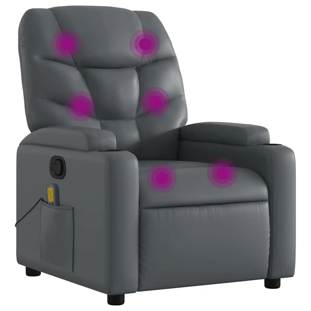 y Faux Leather Massage Recliner Chair, 6-Point Vibration, Memory Foam Cushion, Adjustable Reading Armchair, Living Room