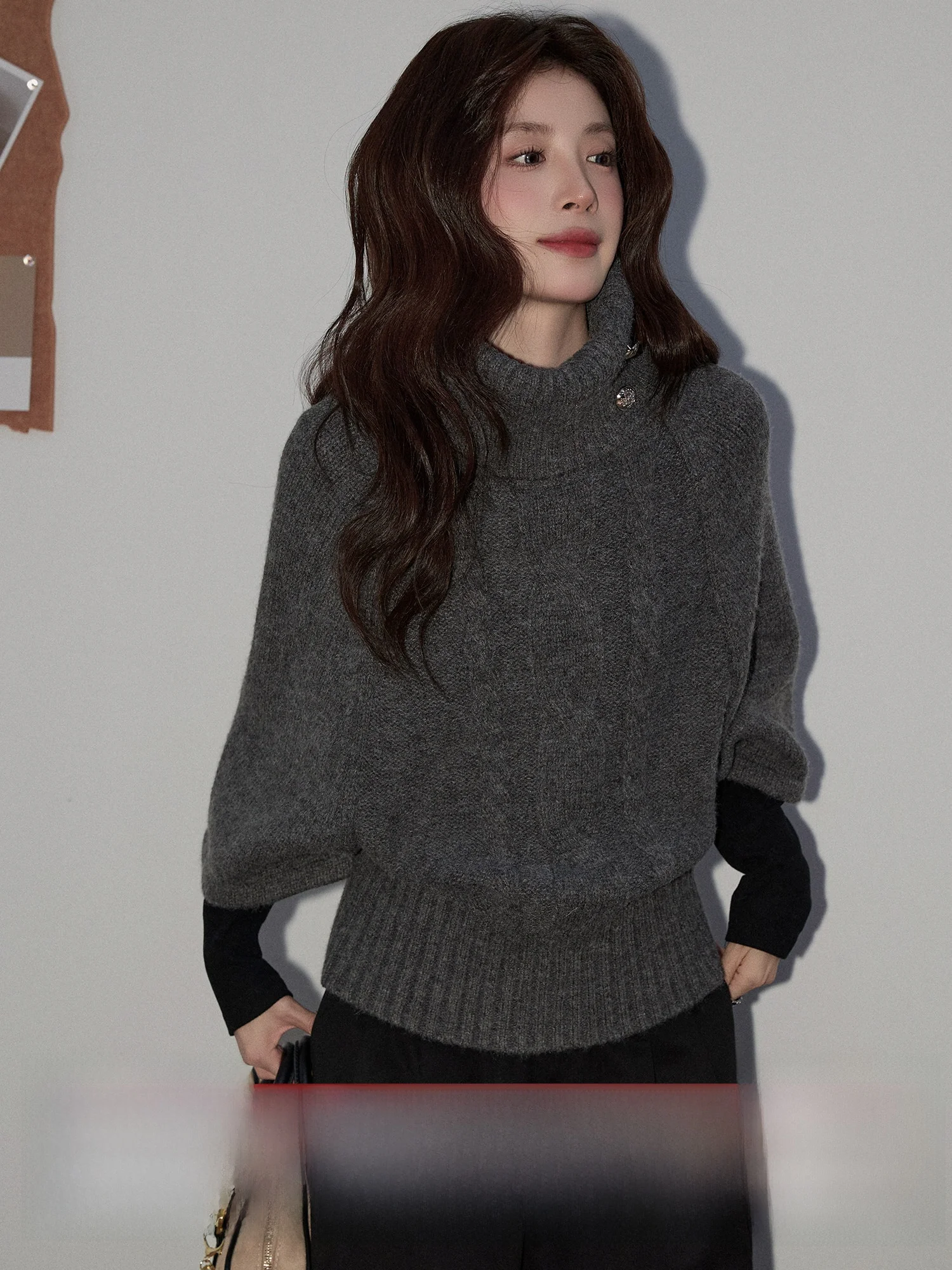 

Женский вязаный свитер с высоким воротником и капюшоном Lazy Sle, осенне-зимняя новинка, повседневный свободный крой, мягкий трикотажный топ