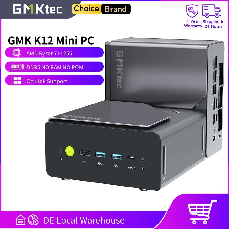GMKtec K12 Mini PC AMD Ryzen7 H255 (Upgraded 8745HS) Oculink