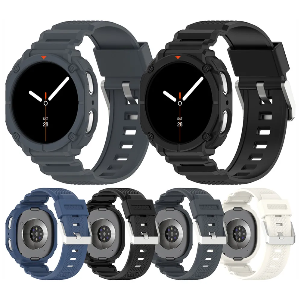 

Чехол-ремешок из ТПУ для Samsung Galaxy Watch 8, 40 мм, 44 мм, цельный ремешок для часов, защитный чехол, браслет, ремешок на запястье