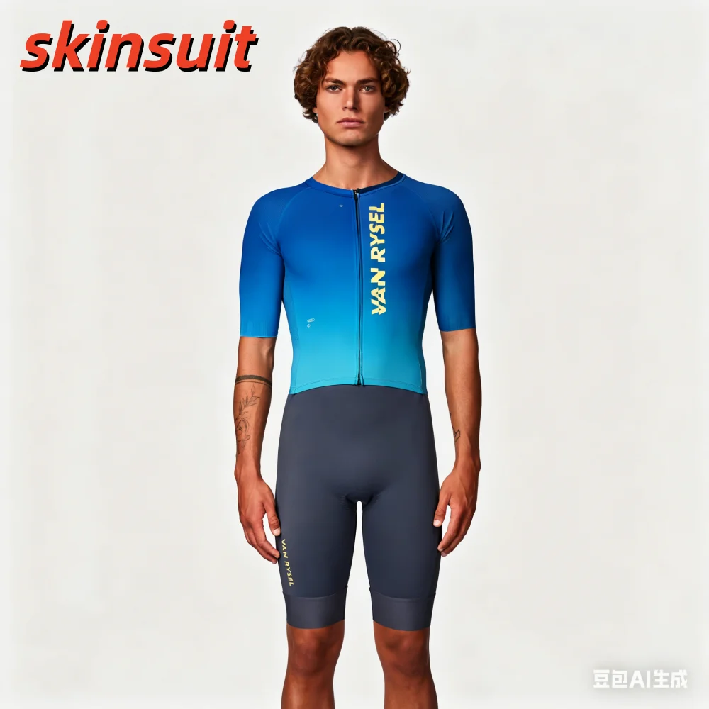

Man's Triathlon Trisuit World Champ Long Sleeve Skinsuit Clothing Swimming Cycling Running Wetsuit Competition Cycling Apparel