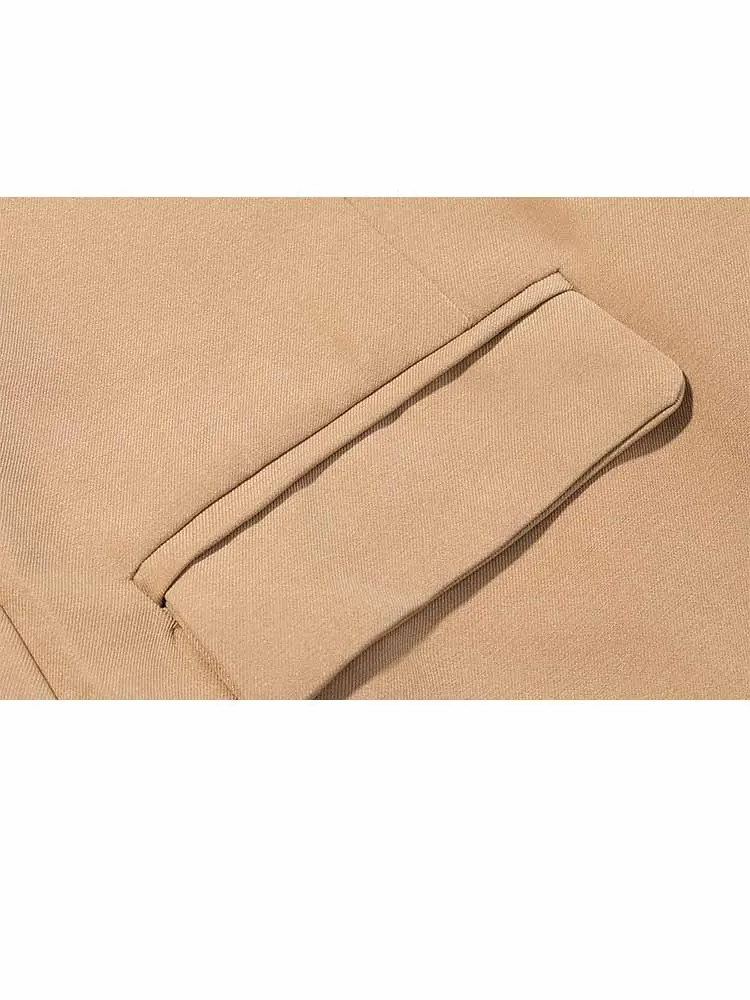 HH レディース 春先ファッション 快適な長袖 ラペル シングルブレスト ルーズ ロングコート 女性用 カジュアル 通勤コート