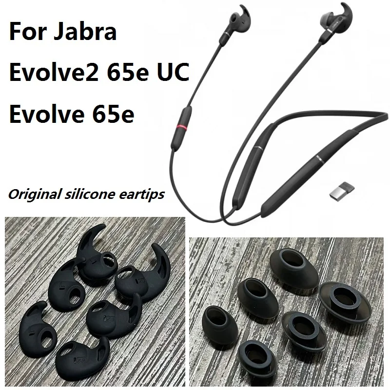 100% Original Ear tips Ear buds For Jabra Evolve 65e / Evolve2 65e UC In-ear Wireless Earphones Replacement silicone Earbuds