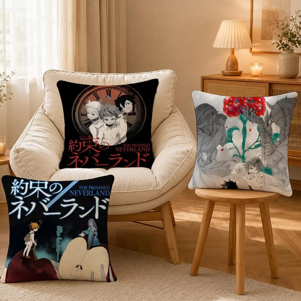Anime Promised Neverland Dark Cushion Cover Personalized Short Plush Cushion Cover Sofa Pillowcase Bedroom Home Decor Gift