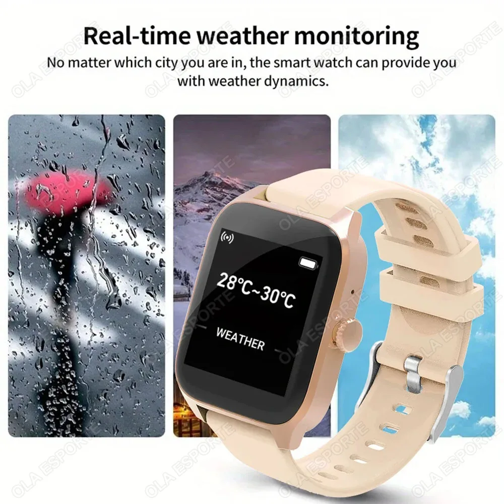 Smartwatch Bluetooth para Mulheres, Chamada, Controle de Música, Frequência Cardíaca, Monitoramento do Sono, DIY Watch Face, Android, iOS, Presentes