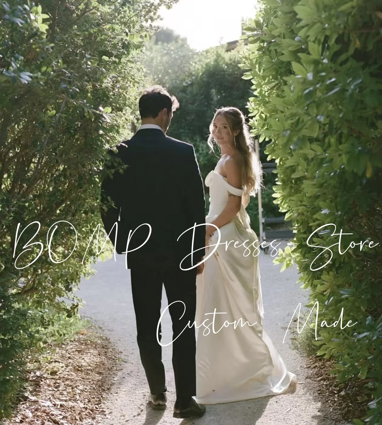 BOMP Elegant Draped ชุดแต่งงานปิดไหล่ Sweetheart Sweep Train Ivory Silk Taffeta ชุดเจ้าสาวที่กําหนดเอง Robe De Mariée