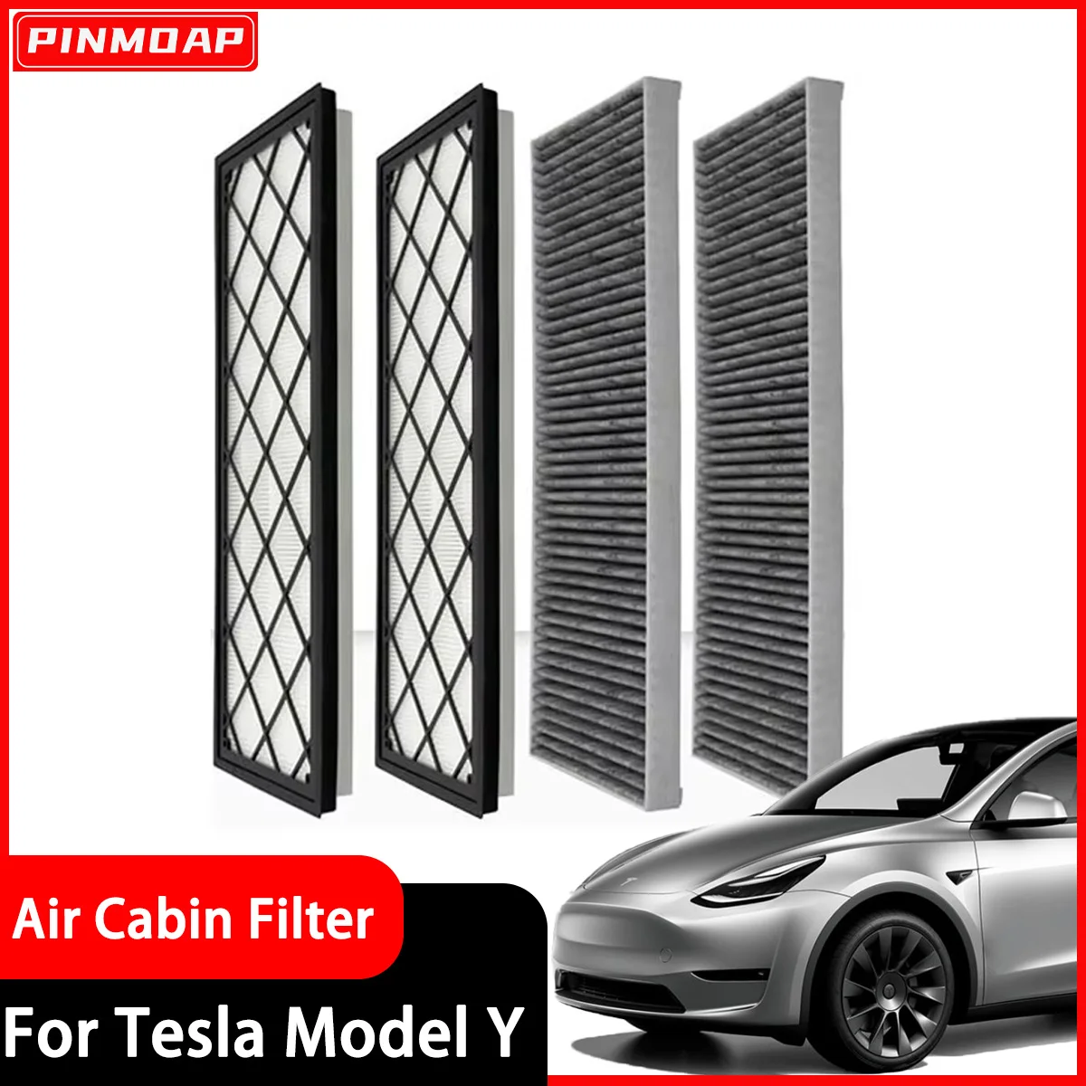 

4 шт. фильтр кондиционера подходит для Tesla Model Y картридж фильтра с активированным углем внешние верхние и нижние слои фильтров