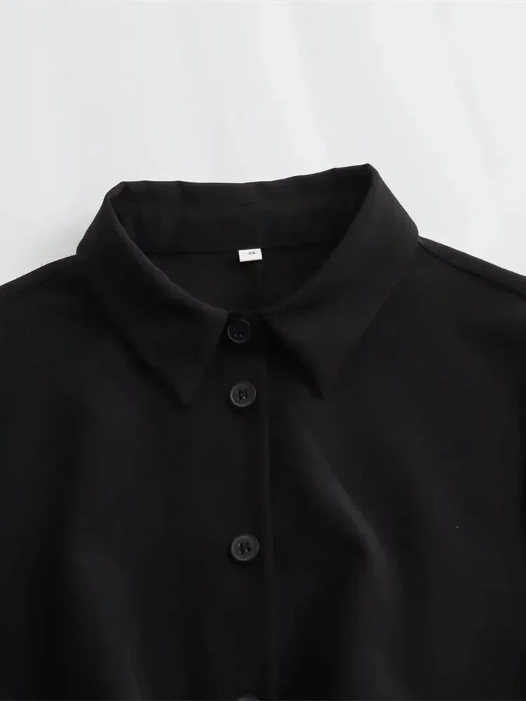 2025年夏新作 レディースファッション カジュアル ポロ襟 半袖シャツ風ミニワンピース ファッションセクシー レディース トップス M2W6