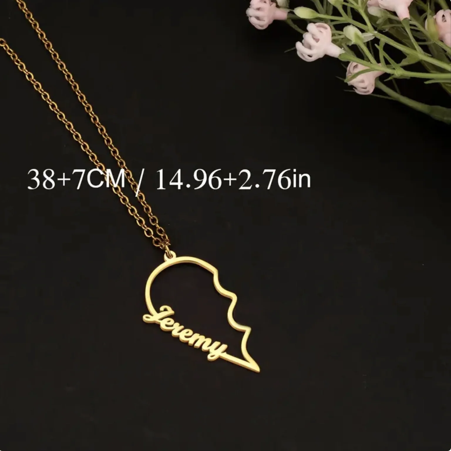 Colar em forma de coração com nome combinado para casais, joias versáteis para uso diário, elegante e romântico, personalizado e personalização, adorável