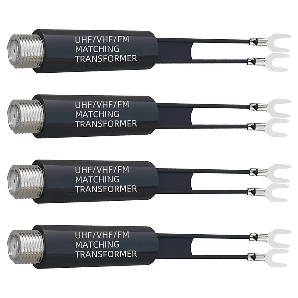 RF Adaptador de Antena Coaxial, Transformador Feminino, F Feminino para TV Rádio, FM, UHF, VHF, 75 Ohm a 300 Ohm, 2Pcs