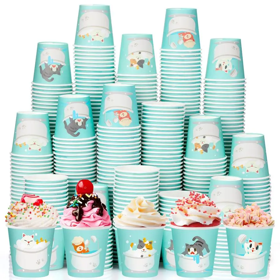 

500 Pack 3 oz Paper Cups Disposable Bathroom Small Mouthwash Animal Beverage Drinking Cups for Home, Office, Travel, PartyBathro