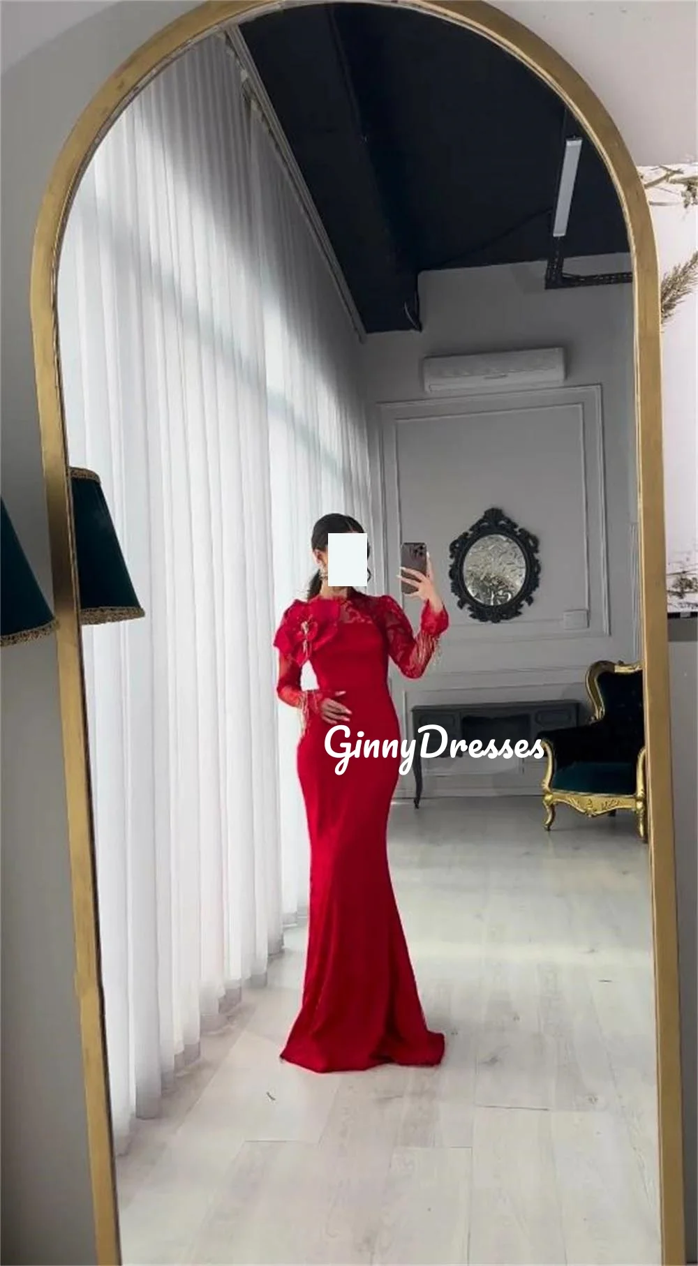 فساتين للمناسبات الخاصة Customized Mermaid Scoop Neckline Dresses For Prom Flowers Floor-Length Formal Occasion Dresses Lace