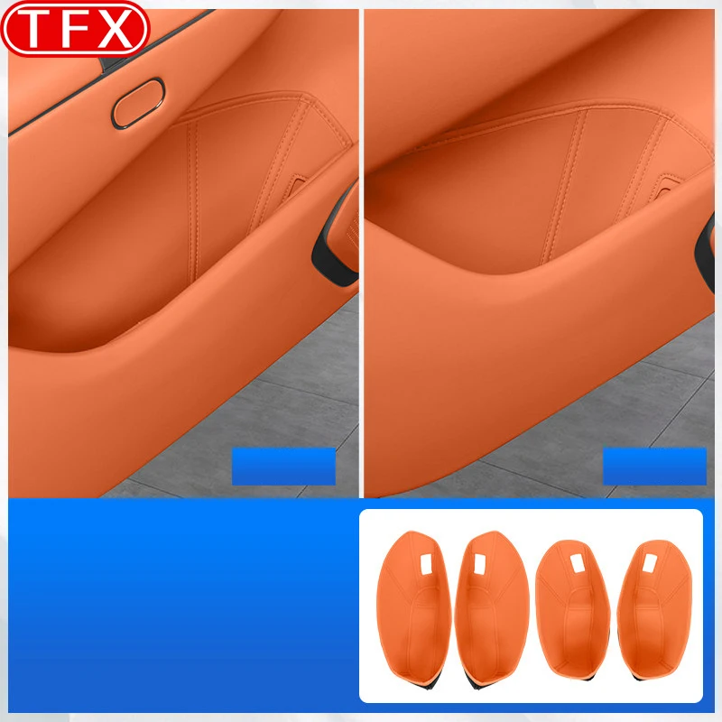 For Lynk&co 900 2025 Car Door Storage Compartment Pad Original Color Leather Storage Bag Pocket Auto Modification Accessories