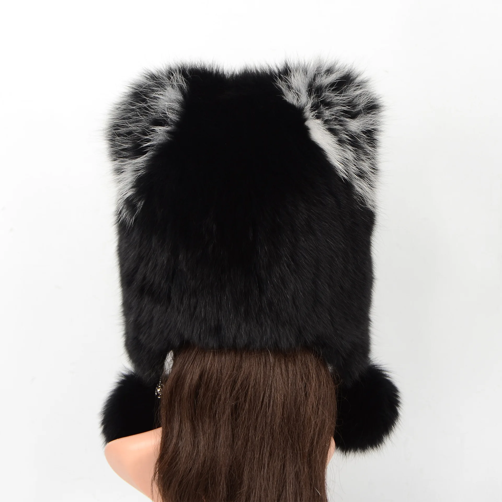 Real Fox Fur Hat Beanies Caps Women Luxury  Fashion New Earflap Hat Winter Keep Warm 100% Genuine Fur Russian Female Hat