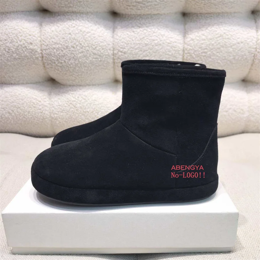 

Designer New Khaki Suede Ankle Boots Women Round Toe Casual Mules Flat Short Boots 2025 Winter Casual Party Snow Boots For Women