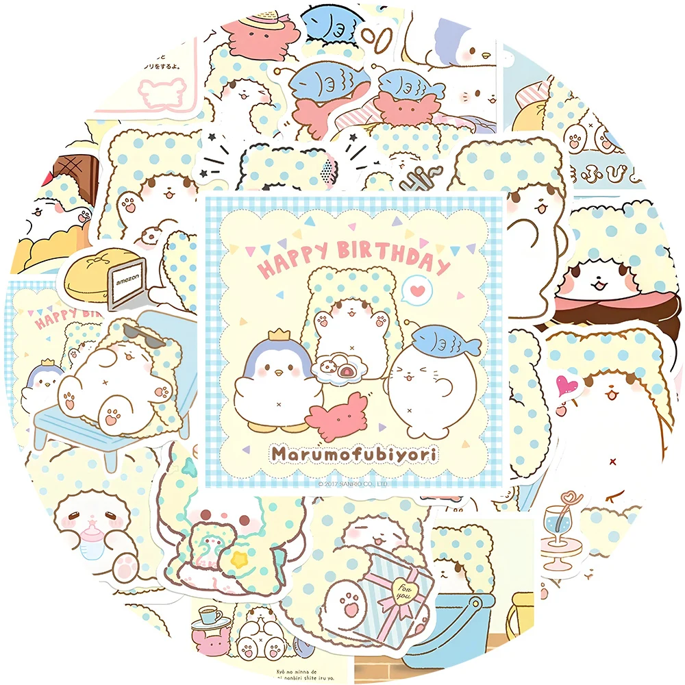 

10/30/50pcs Cute Marumofubiyori‌ Sanrio Stickers Funny Anime Bear Decals Water Bottle Phone Laptop Cartoon Sticker for Kids Toy