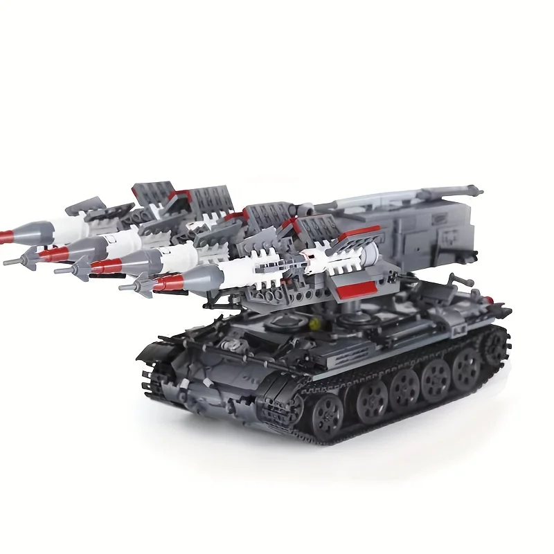 1753PCS World War II Army weapon series Sa-3 Missile T55 Tank vehicle Model building blocks Soldier Toy Boy Gift