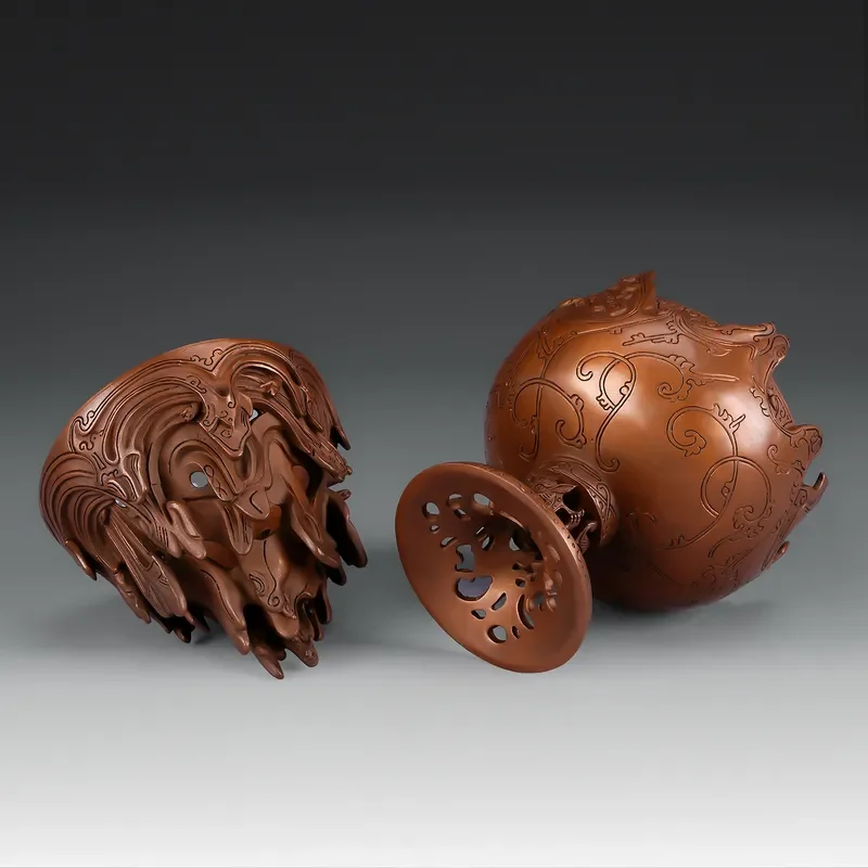 Copper casting Boshan furnace ornament home office antique Boshan incense burner incense burner copper incense burner crafts