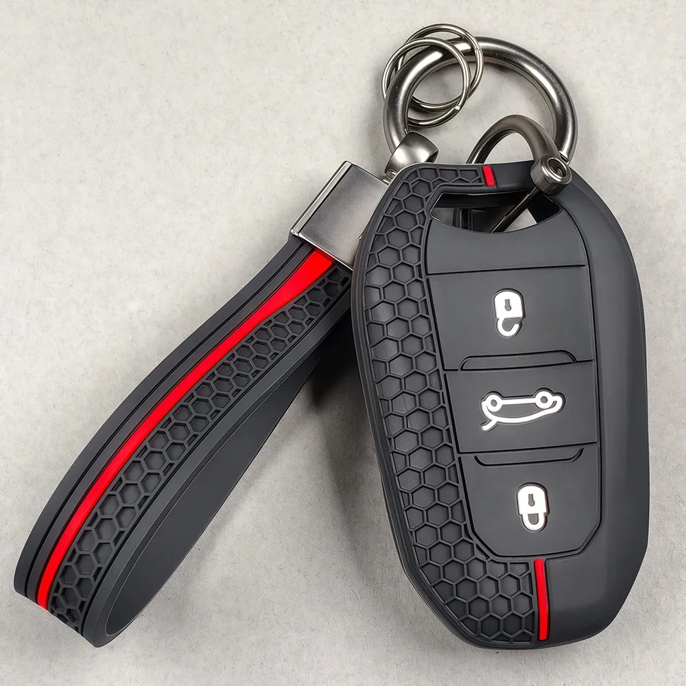 Funda de Silicona para Llave de Coche Citroen C2 C3 C5 X7 C4 Picasso Berlingo para Peugeot 208 308 408 508 3008 4008 5008 Llave Inteligente