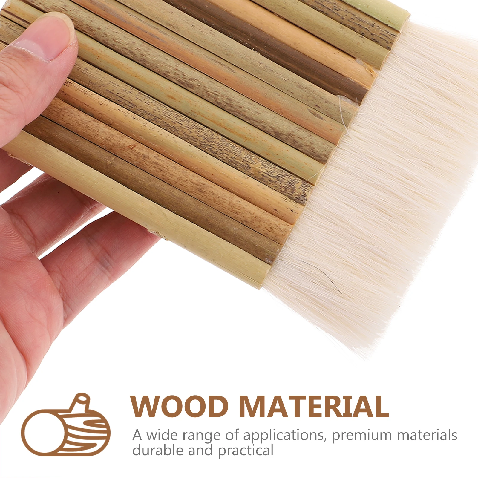 

5pcs Wool Tip Paintbrush Widen Multi Rows Brush For Watercolor Painting Oil Art Supplies Hake Brush Bamboo Handle Large Area