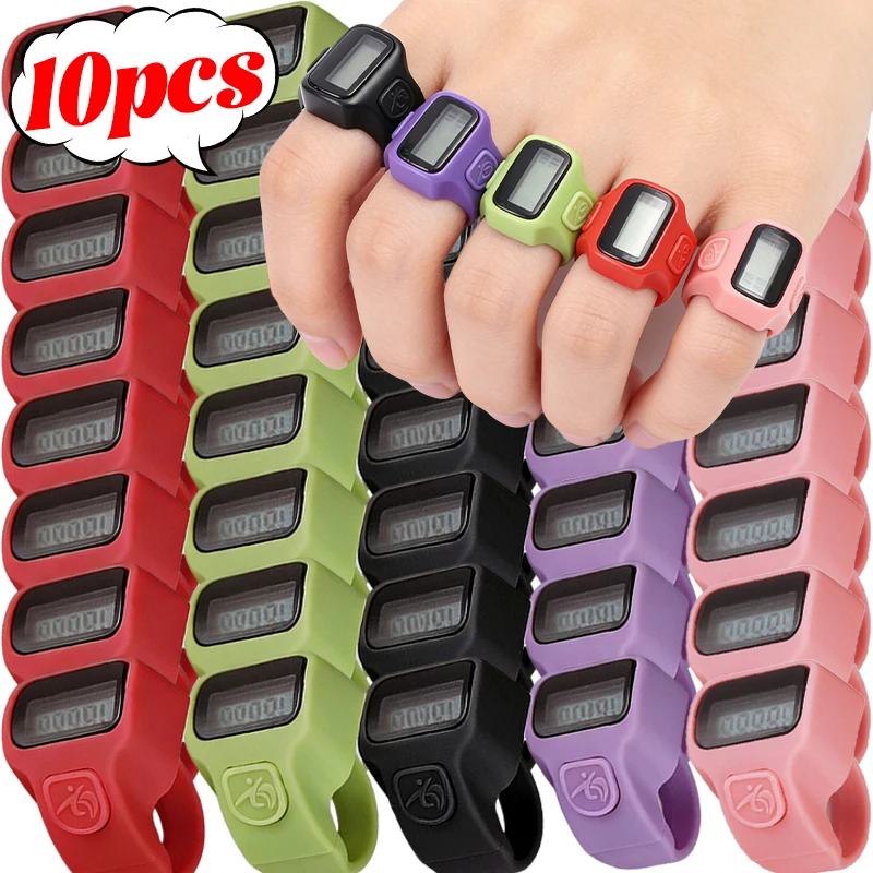 

10/1 шт. Мини-электронный счетчик на палец с цифровым дисплеем, 5-разрядный ручной счетчик-кликер, с функцией сброса, кольцевой счетчик-кликер