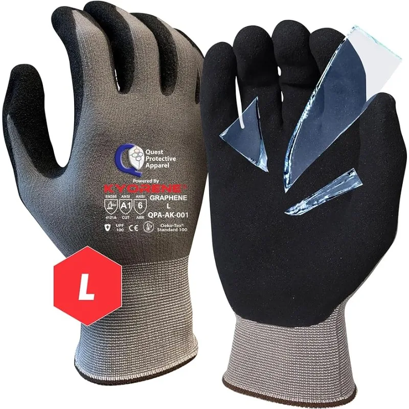 

Quest Cut Resistant Work Gloves - Puncture Resistant Protection - 1/3/12 or 72/pk