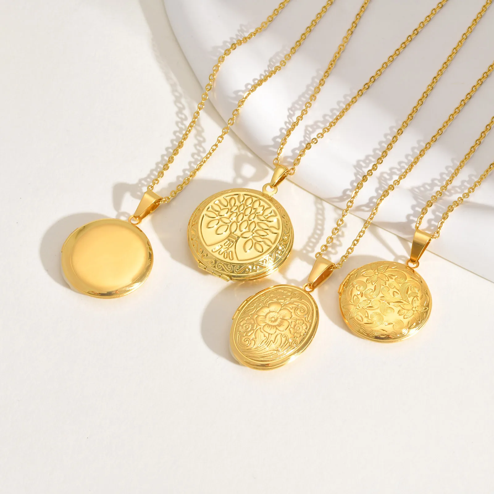 Vnox-collares con colgante de fotos de corazón delicado, medallón de palabras con imagen personalizada de Color dorado y plateado de acero inoxidable, regalos de joyería para mujer